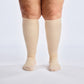 Beige Stödstrumpor för Män & Kvinnor, Kompression, Sömlös Tå, Bambu, Vadderade sulor, Diasocks