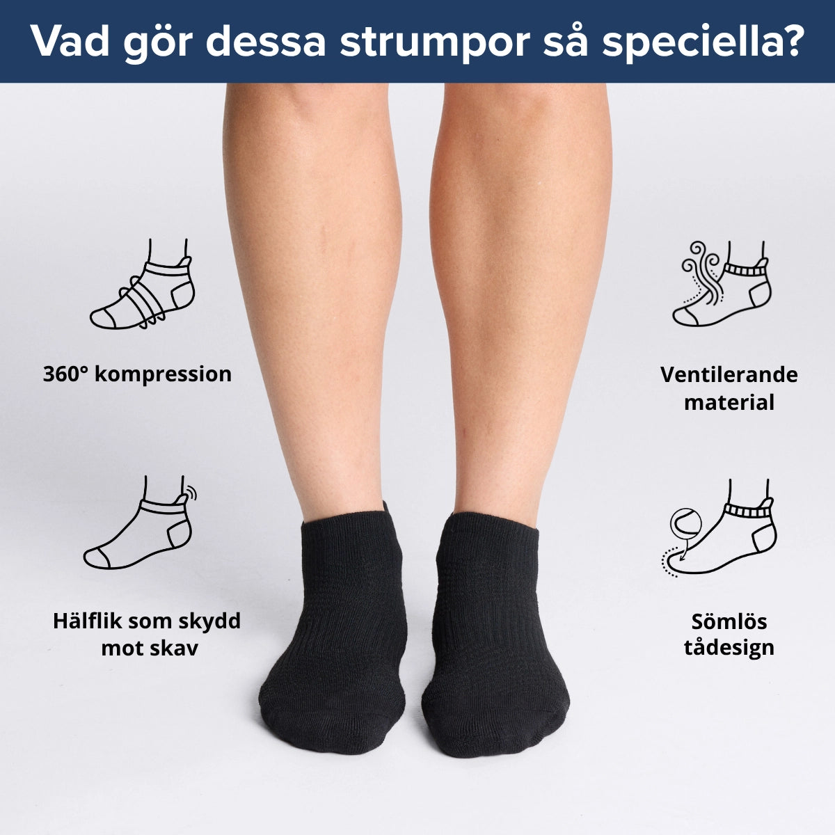 Ankelstrumpor i bambu med mild kompression