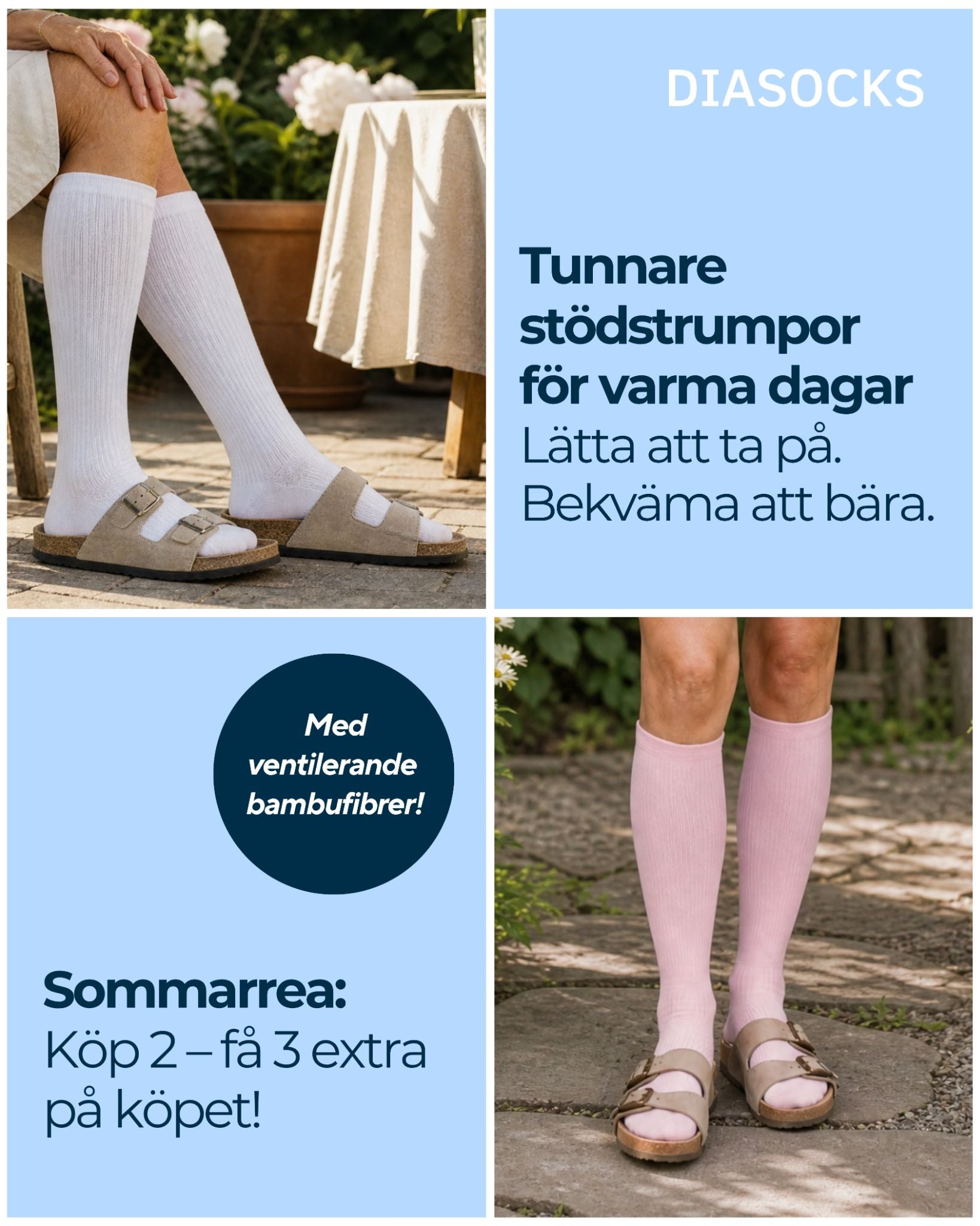 Diasocks Tunn Stödstrumpa (12–15 mmHg)