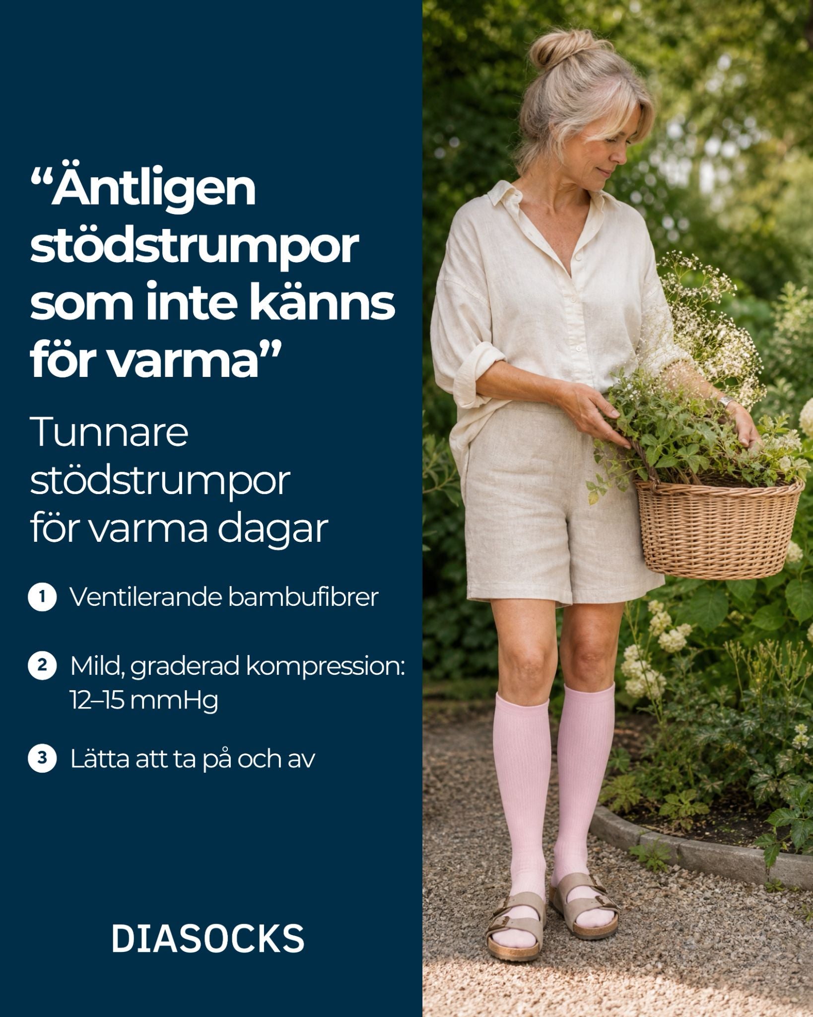 Diasocks Tunn Stödstrumpa (12–15 mmHg)